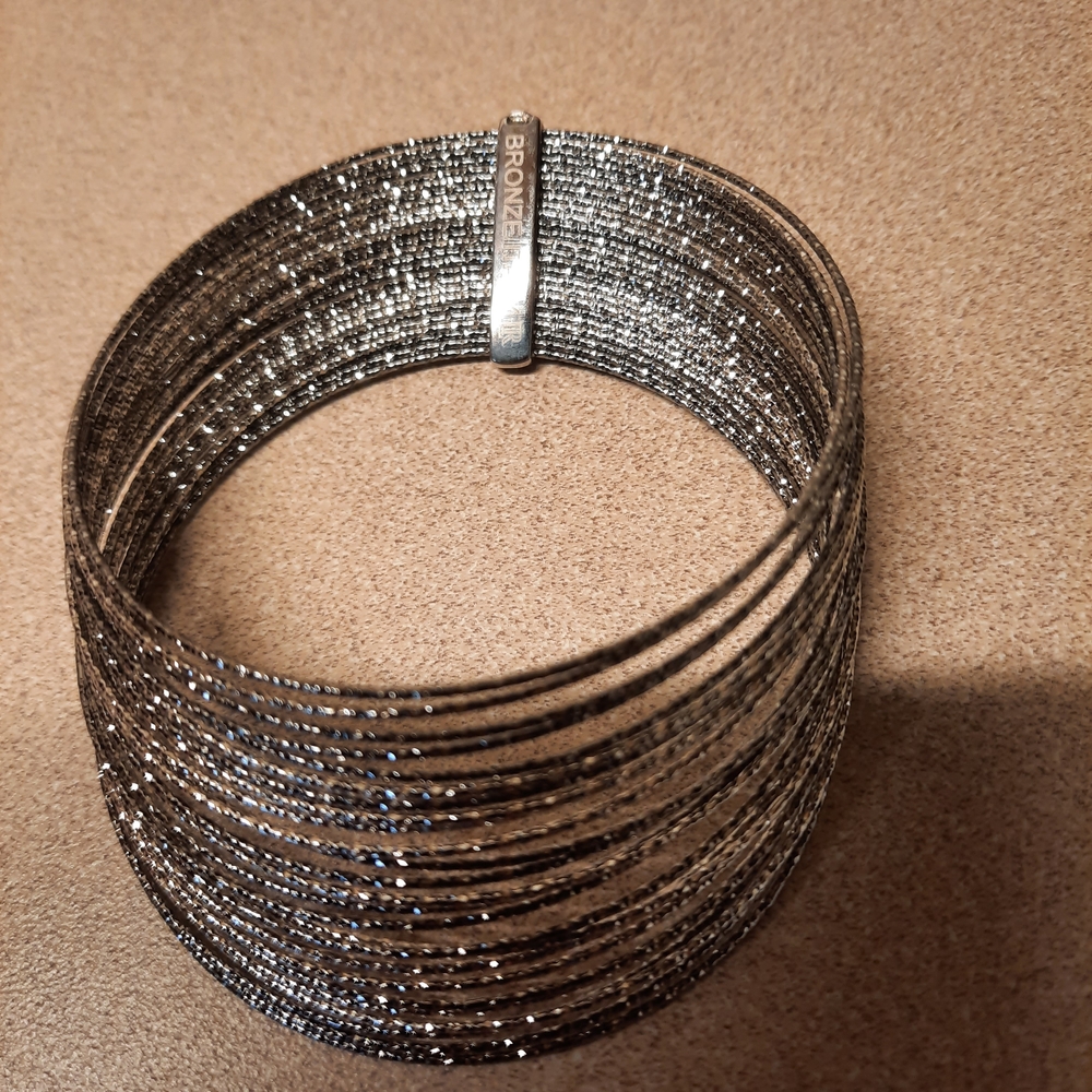 Lisa ROBERTSON Bronze Silver-Tone Multi-Strand Bracelet ITALY